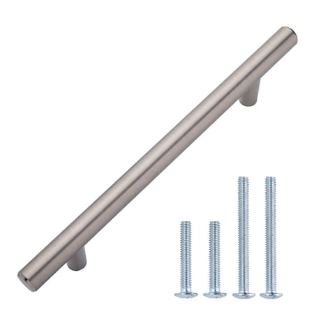 South Main Hardware 5 in. (127 mm) Satin Nickel Modern Straight Euro Style Bar Cabinet Pull (10PK) SH505-SN-10